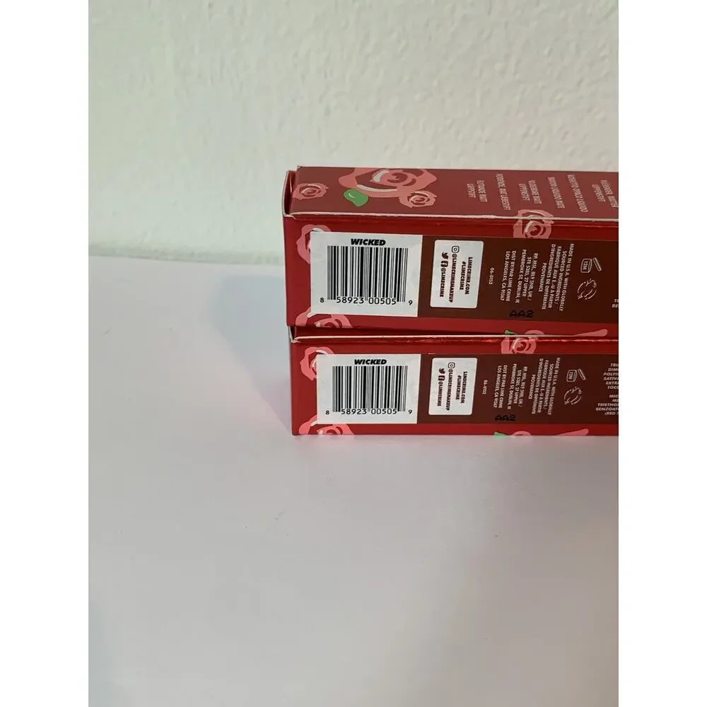 2X Lime Crime Velvetines Wicked Liquid Matte Lipstick NEW Set Bundle Deep Red